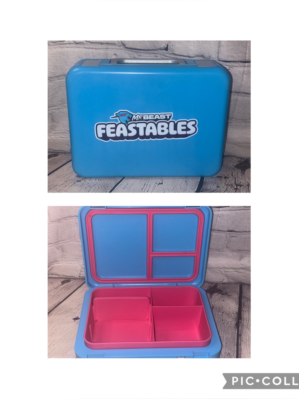 Mr Beast Feastables World's Coolest Lunch Box Collectible BPA Free Blue Pink